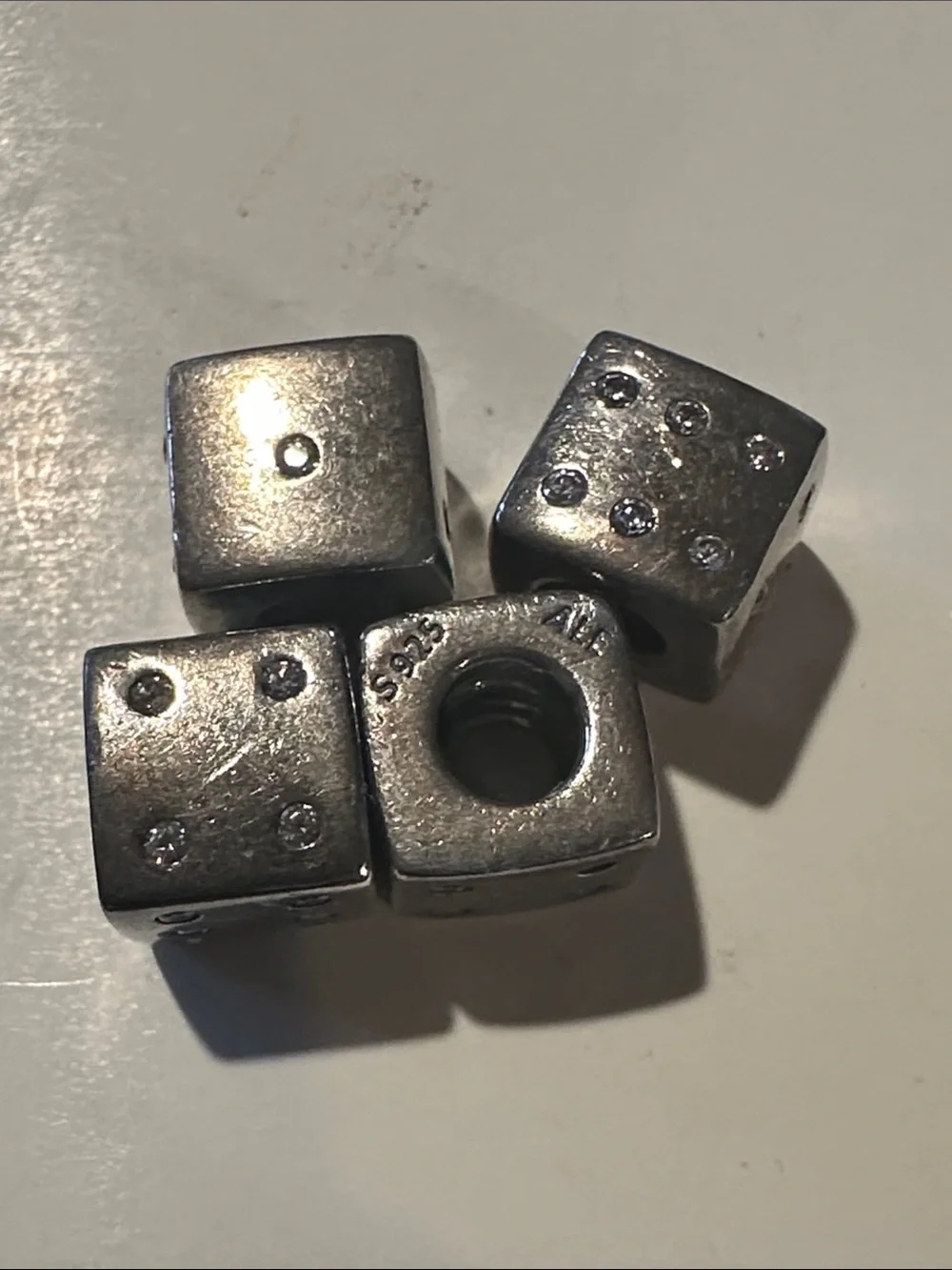 Pandora Silver Pavé Dice Charm Cluster (single dice) have a total of 4 avail